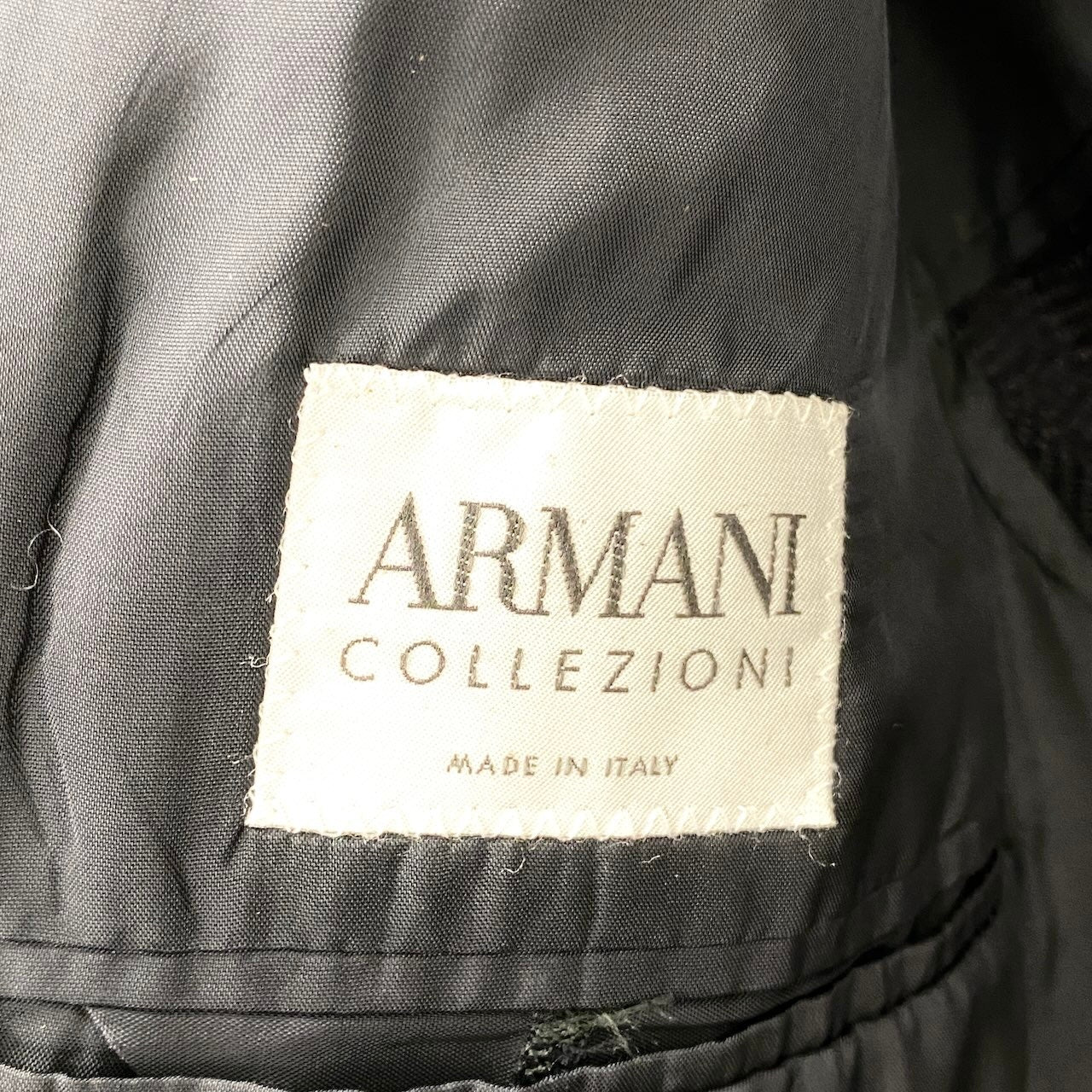34e16 ARMANI COLLEZIONI テーラードジャケット ヘリンボーン柄 イタリア製 50サイズ グレー系 メンズ 男性用u02t