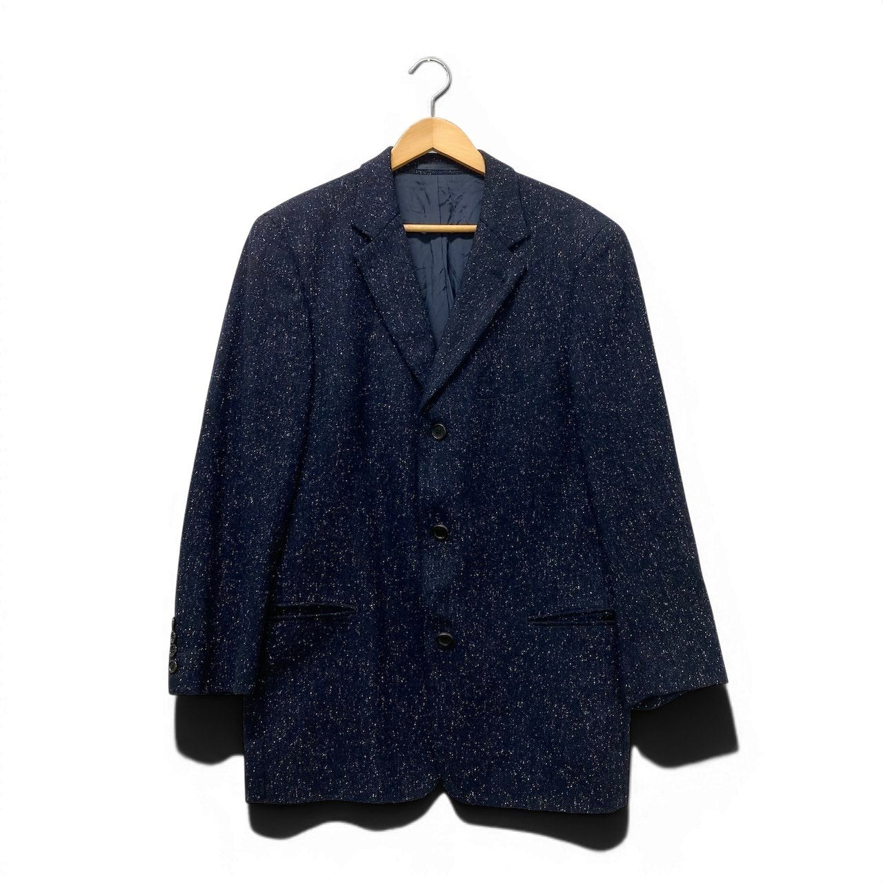 73e15 BOSS HUGO BOSS ボス  ヒューゴボス テーラードジャケット STRETCH シングル 3B サイズ52 ネイビー メンズ 紳士服u02t