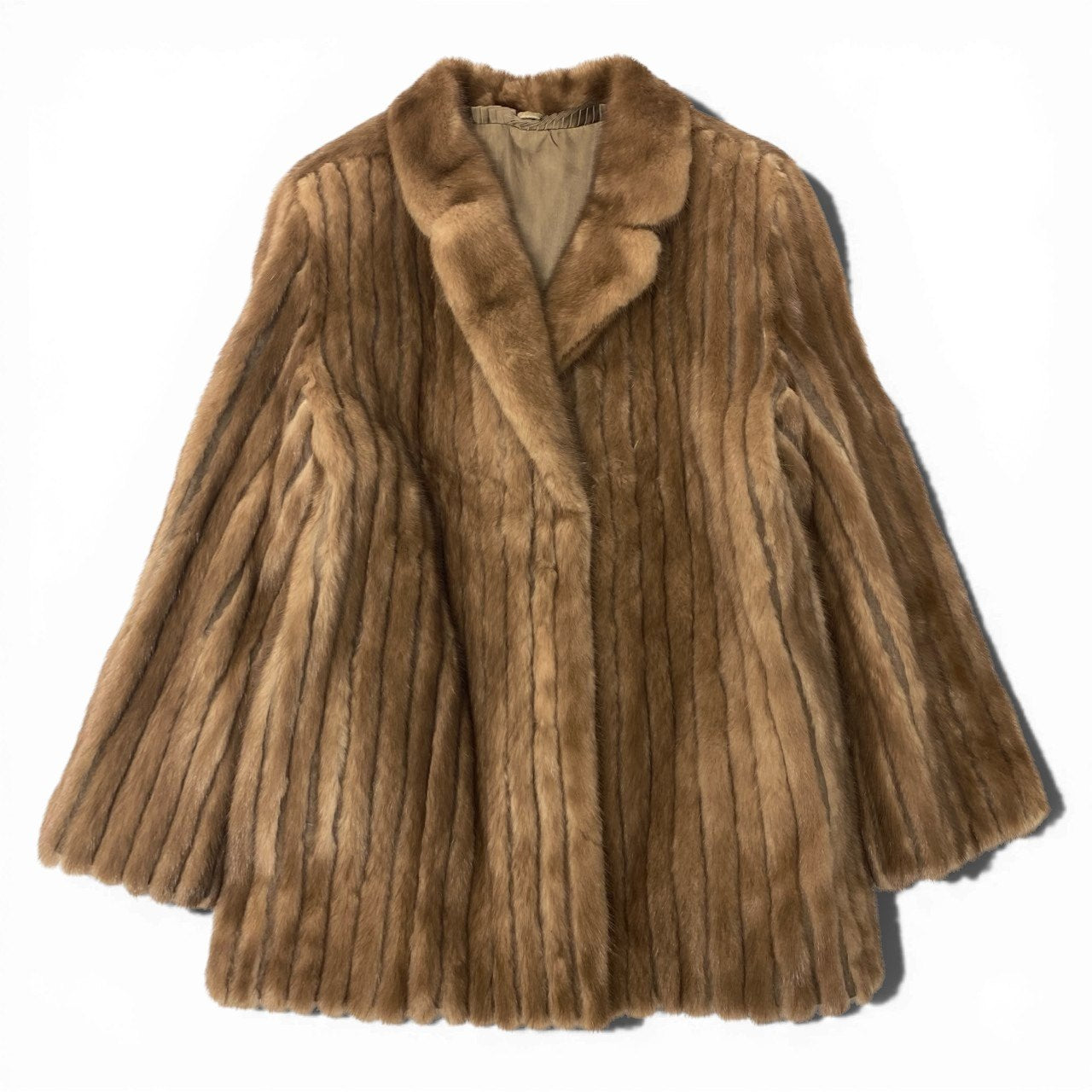 38c4 パステルミンク ファーコート サイズ9 ブラウン 本毛皮 Pastel Mink Fur Coat 毛質◎t18r