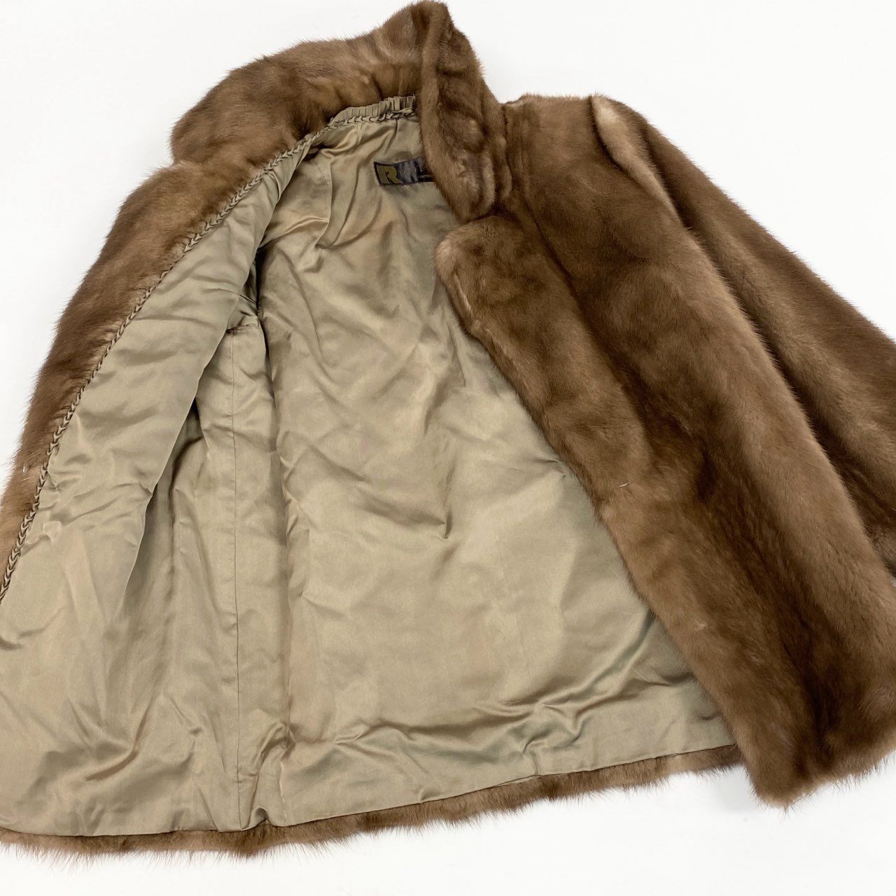 7b22 ROTINY パステルミンク ファーコート サイズ11 ブラウン 本毛皮 Pastel Mink Fur Coatt18r