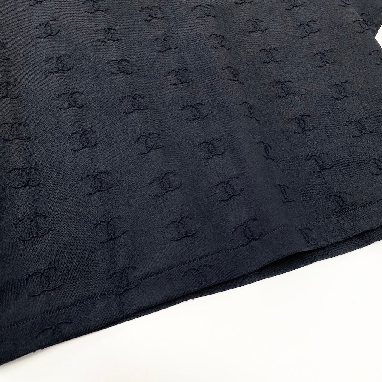 Ce8 CHANEL ヴィンテージ シャネル 97P 1997SS P07794 ココマーク チビT クロップド タイトカットソー サイズ42 ブラック レディースta1