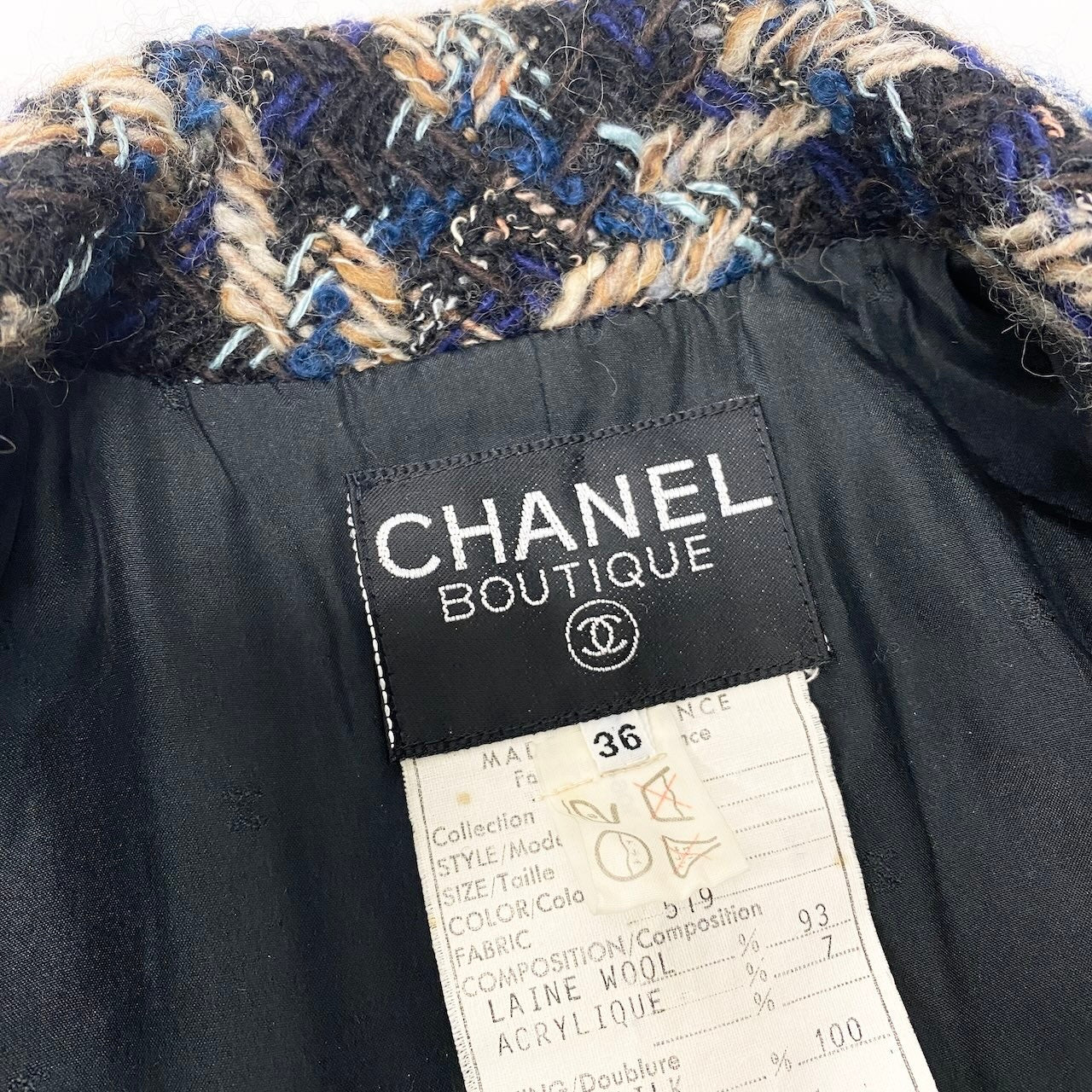 C CHANEL シャネル ヴィンテージ 90S ツイードスカートセットアップ ジャケット スカート ココマーク 金ボタン 20662 36サイズ ブラック レディース 女性用nu1