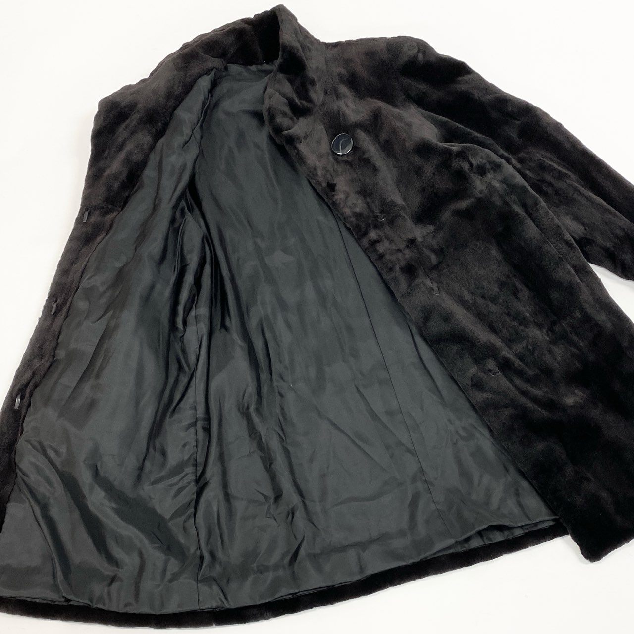 23a21 SAGA MINK サガミンク MG Sable Fur セーブルファー シェアードミンク ロングコート F ブラック 本毛皮 Mink Fur Coatt18r