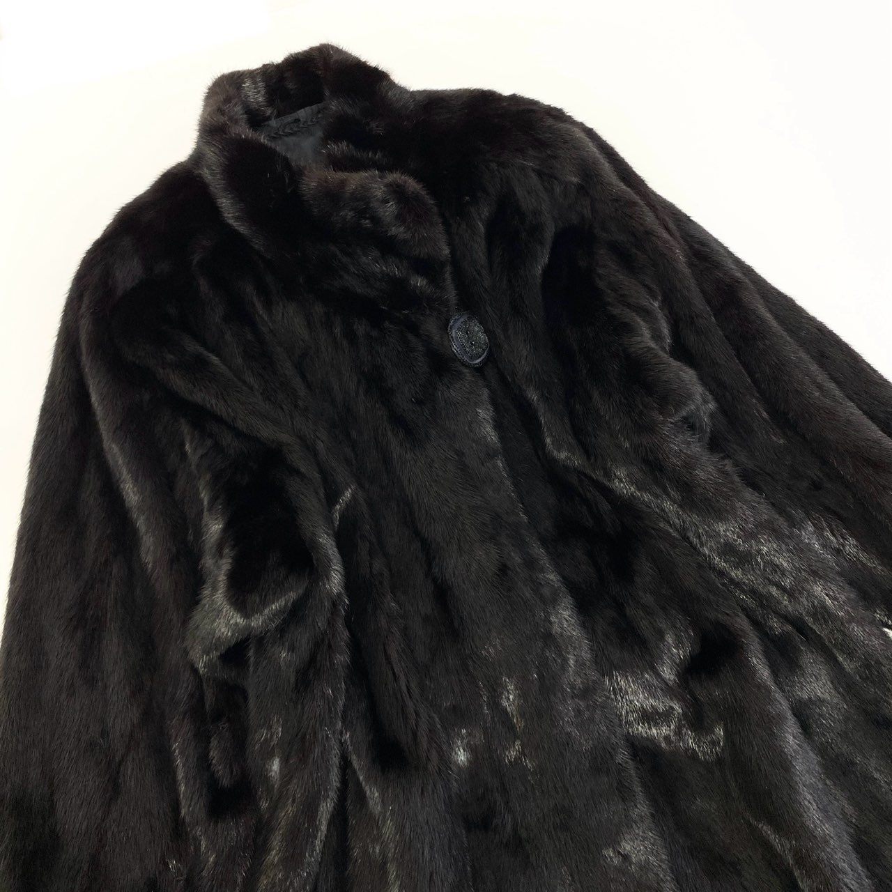 84a14 SAGA MINK サガミンク 銀サガ ダークミンク ミンクコート 超ロングコート 着丈115cm 毛皮コート 13 ブラック系 ミンクファー 身幅ゆったりt18r