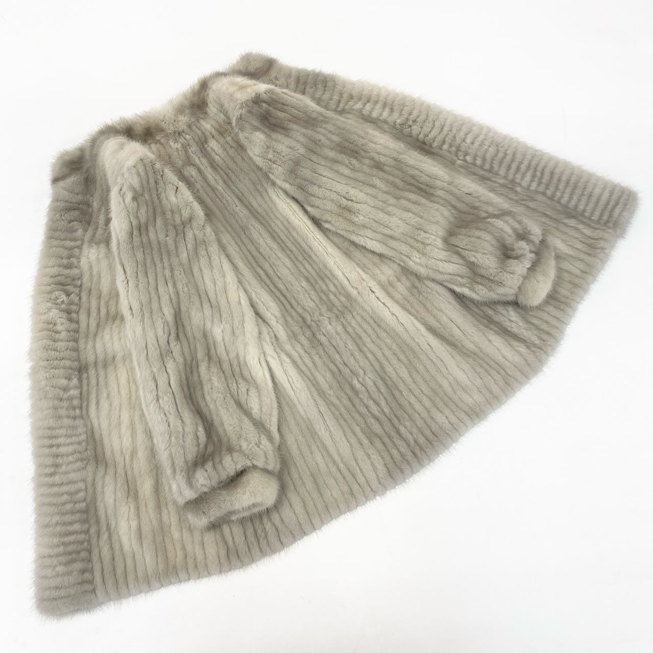 36k28 Canada Mink 最高級毛皮 サファイヤミンク ミンクコート ハーフコート MINK FUR フリー シルバーグレーu02t