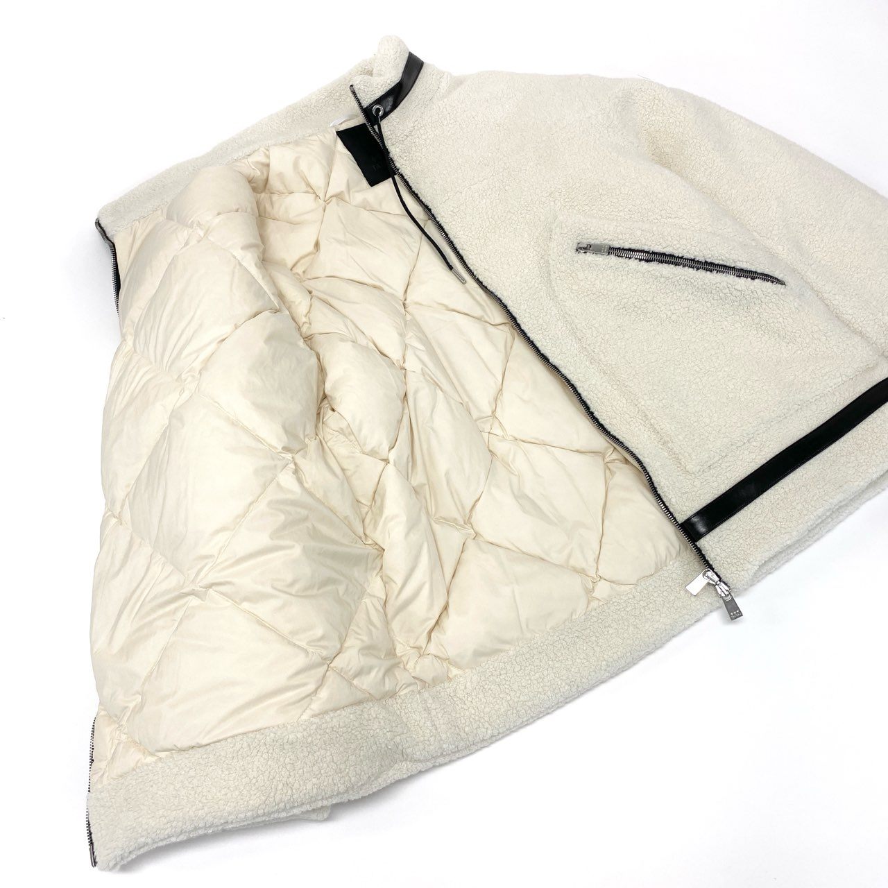 53Ⅼ2 【極備品】 TATRAS タトラス 25AW ROBOU ロボウ ボアフリースダウンジャケット ボアブルゾン  サイズ03 ホワイト メンズ 男性用 アウターk02i