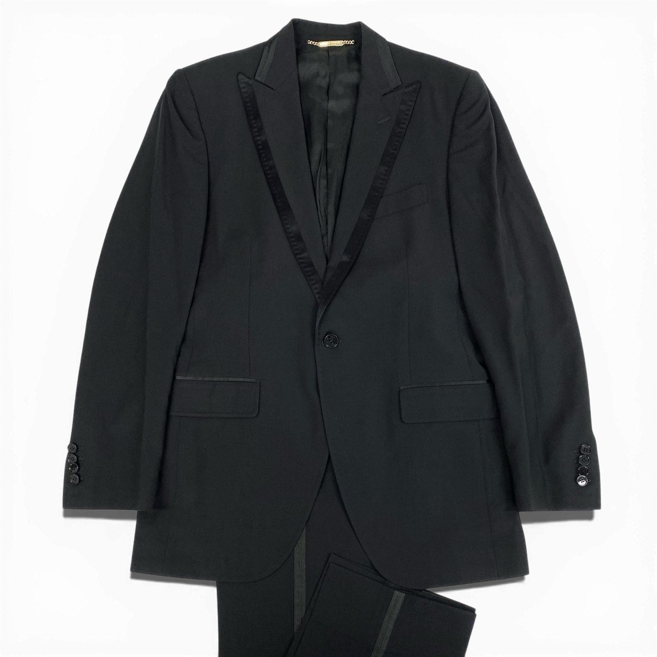 65a14　DOLCE & GABBANA ドルチェアンドガッパーナ セットアップスーツ フォーマル シングル 1B  サイズ46  ブラックo07t