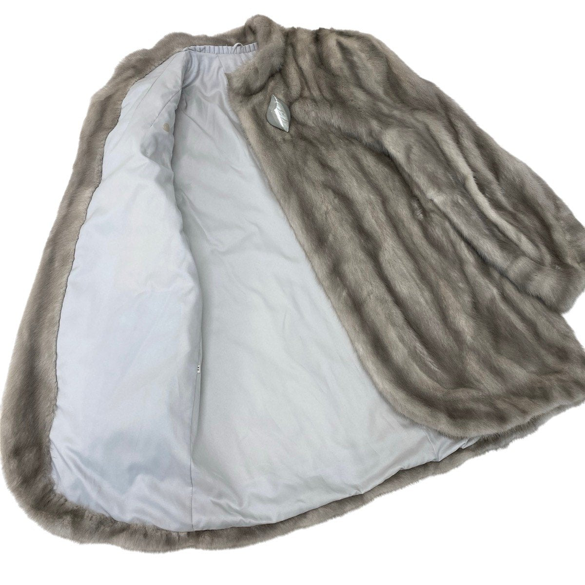 2h8 EMBA エンバ サファイアミンク ファーコート サイズ11 シルバーグレー 本毛皮 Sapphire Mink Fur Coatt18r