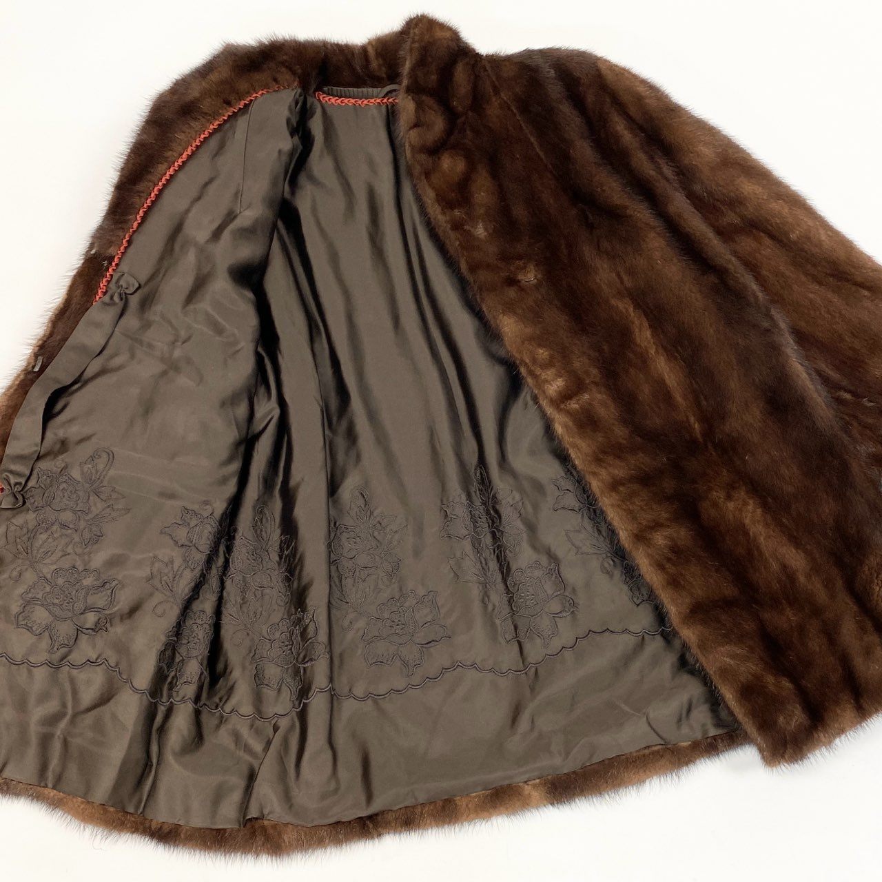 41L12 デミバフミンク ミンクコート セミロングコート 毛皮コート 15 ブラウン系 ミンクファー レディースu02t