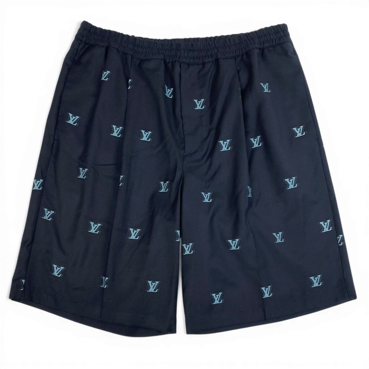 Id2 《未使用品》 LOUIS VUITTON ルイヴィトン LV ロゴショーツ Logo Short Pants サイズ46 ブラック ショートパンツ タグ付t18r