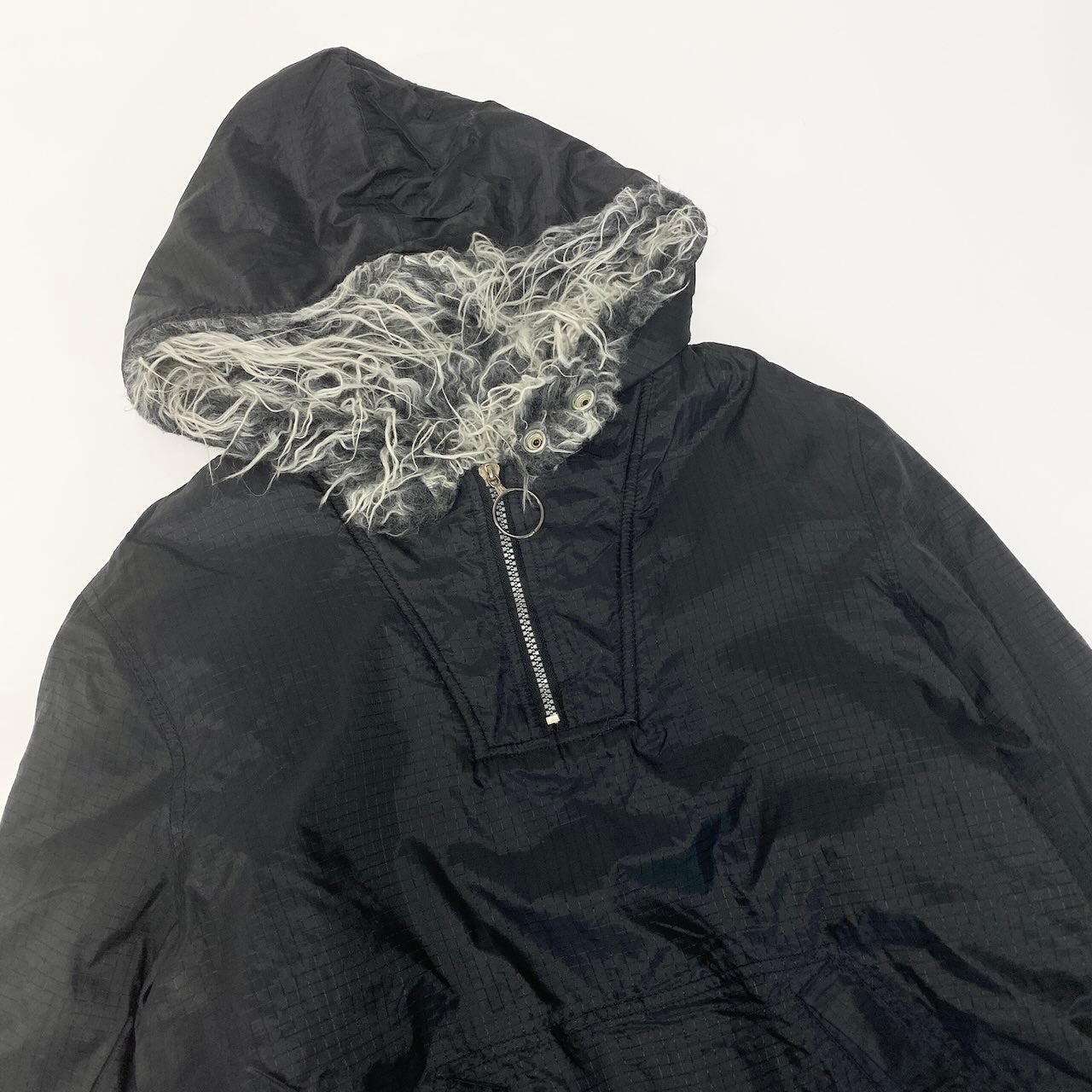 72c24 DIESEL ディーゼル Y2K リバーシブル ファーバーカー Vintage Reversible Fur Parka ブラック ヴィンテージ レアデザインt18r