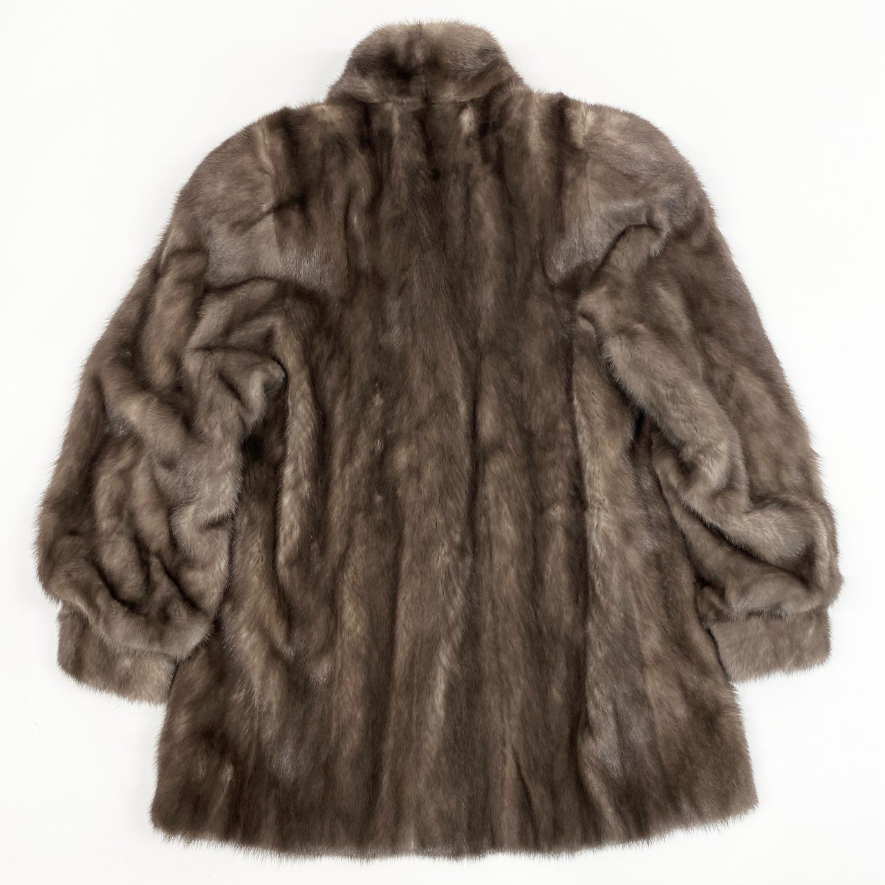23L1 AMERICAN FUR AWARDS アメリカンファーアワード 4つ星 ブルーアイリス ミンク セミロングコート グレージュ 最高級本毛皮 MINK FURt18r