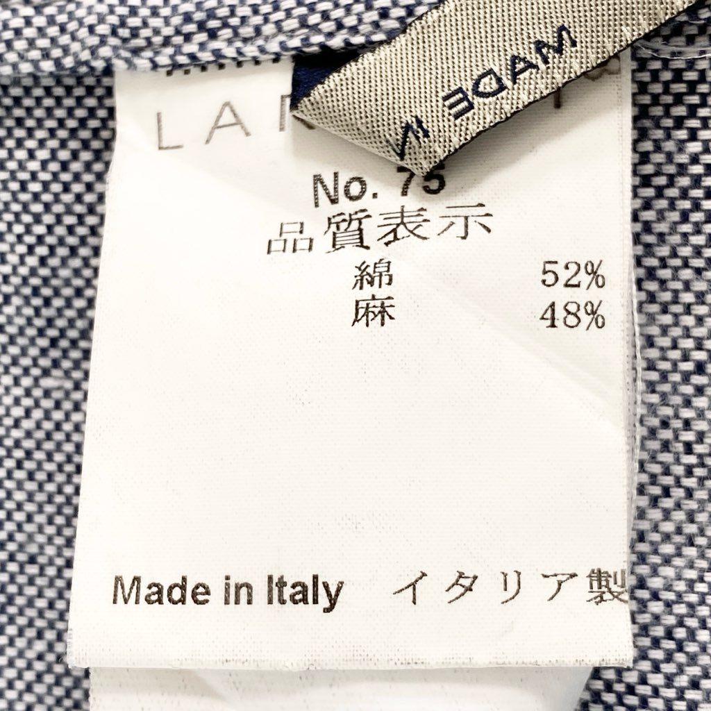 27f20 LARDINI ラルディーニ ダブルブレスト サマーテーラードジャケット リネン 44 ブルー ブレザー イタリア製