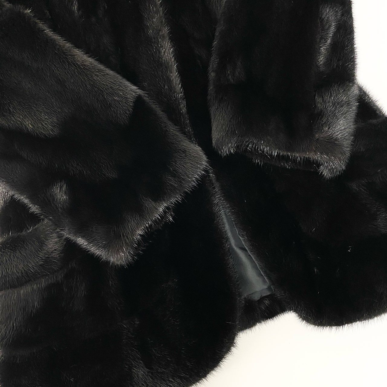 44a15 希少デザイン ダークミンク ロングコート サイズ9～11 ブラック 本毛皮 Dark Mink Fur Coatt18r