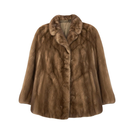 93h9 パステルミンク ファーコート サイズ13 茶系 本毛皮 Pastel Mink Fur Coat Brownt18r