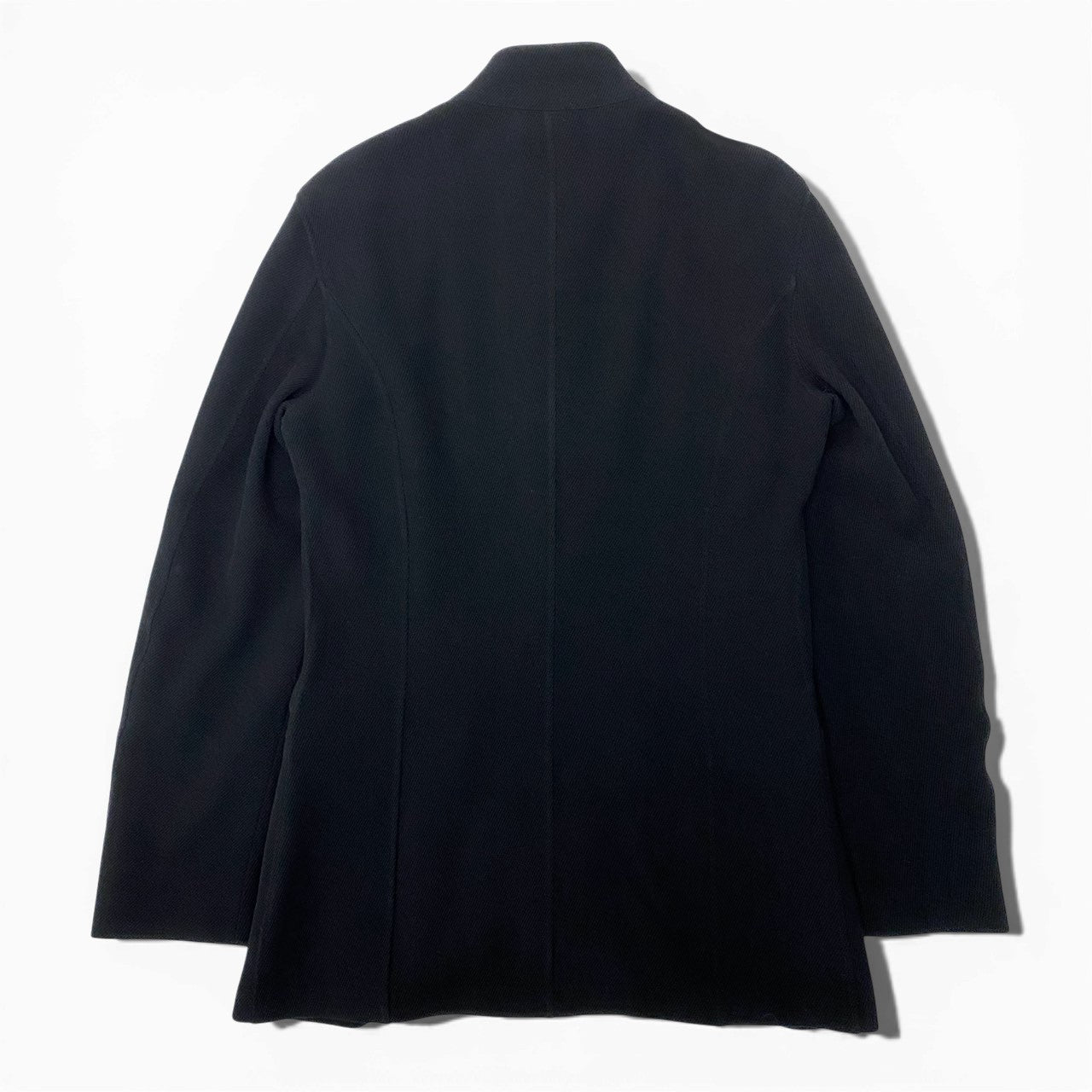 48a19 ARMANI COLLEZIONI アルマーニ コレッツォーニ 薄手 スタンドカラージャケット サイズ46/R ブラック メンズ アウター 羽織k02i