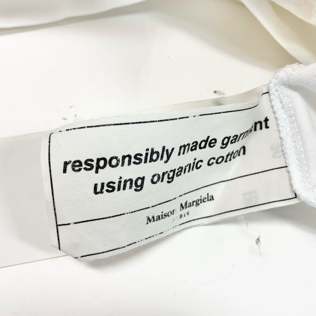 44b17 Martin Margiela マルタンマルジェラ 半袖Tシャツ コットンTシャツ ステレオタイプロゴ 50サイズ ホワイト コットン100％ メンズ 男性用u02t