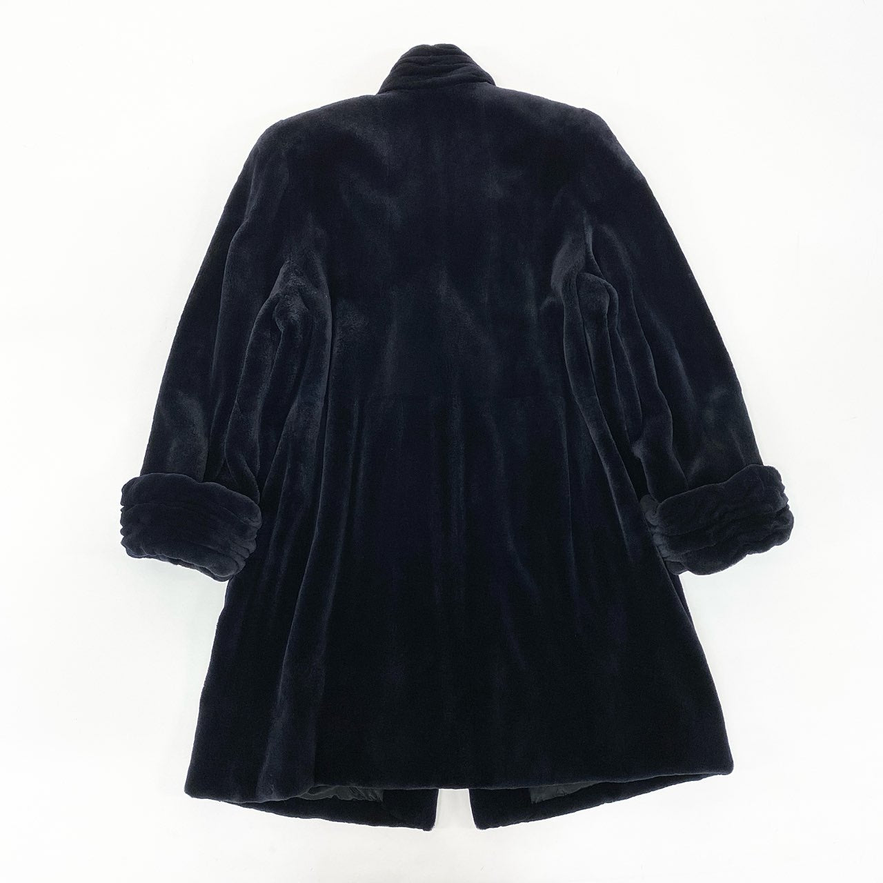 39k1《美品》定価98万 ICRISTALLI ROYAL SAGA MINK 金サガ シェアードミンク ロングコート F ブラック 最高級本毛皮 リアルファーt18r