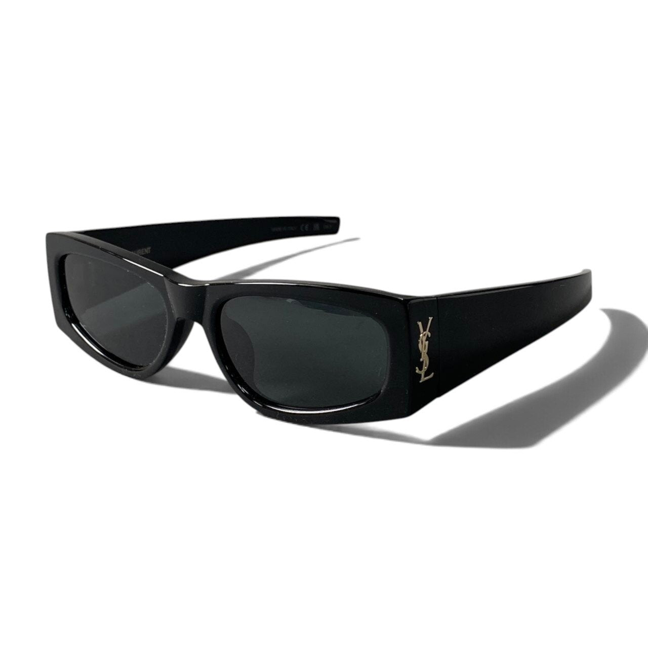 h12【極美品】SAINTLAURENT レクタンギュラーサングラス YSLロゴ SL M140/F 56□18-130 M ブラック アセテート ナイロン レディース 女性用k02i