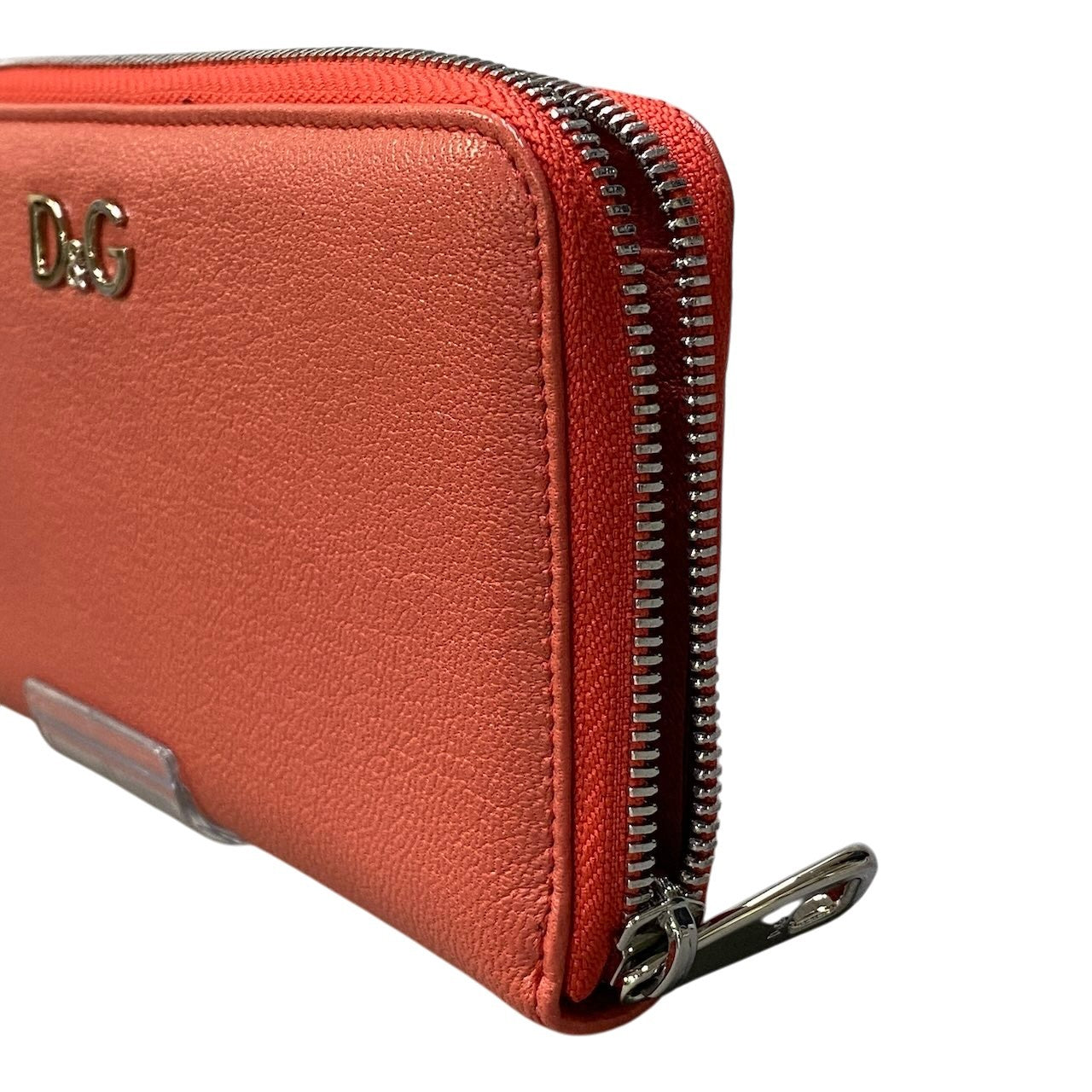 e16 D&G DOLCE&GABBANA ドルチェアンドガッパーナ 長財布 ラウンドジップウォレット レザー財布 ピンク系 レザー レディース 女性用u02t