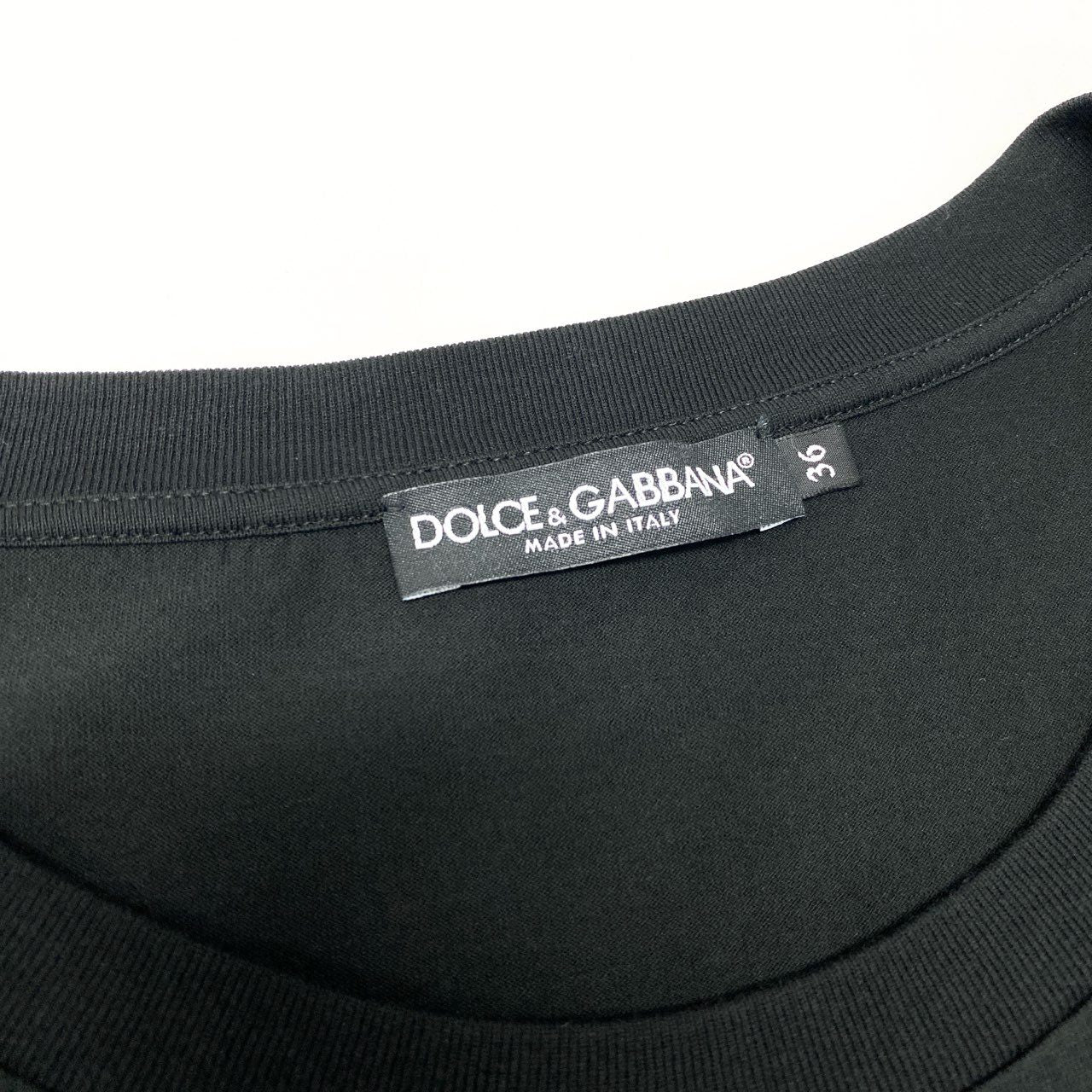 Ic5《極美品》 DOLCE&GABBANA ドルチェアンドガッバーナ ビジュー × グラフィティ Tシャツ Grafiti Logo Oversized T-shirt サイズ36 ブラック D&Gt18r