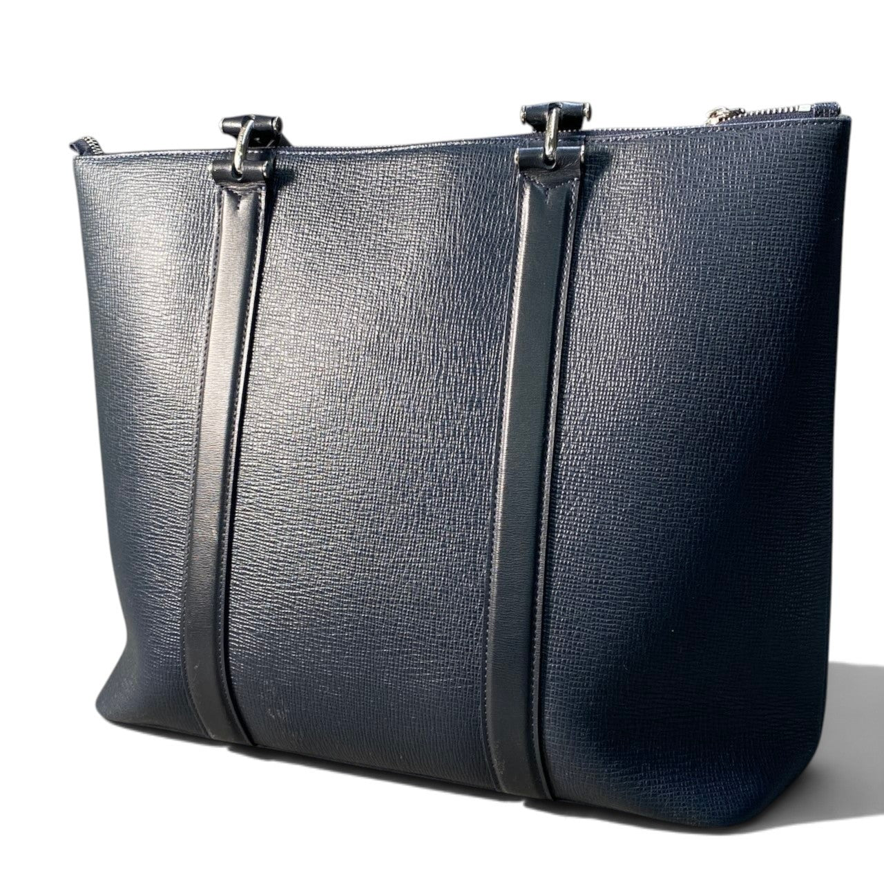 Bi10 PELLE MORBIDA ペッレモルビダ レザートートバッグ ダークネイビー レザー 大容量 ビジネスバッグ A3収納可t18r