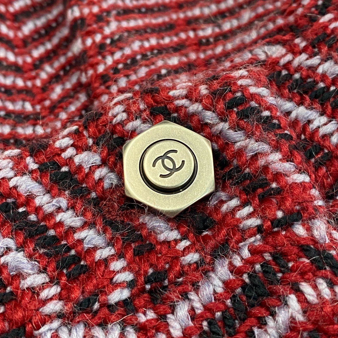 56a14 CHANEL シャネル P59404 2018 ココマークボタン ツイード ショートサロペット オールインワン トップス サイズ36 ボルドー系 レディースta1