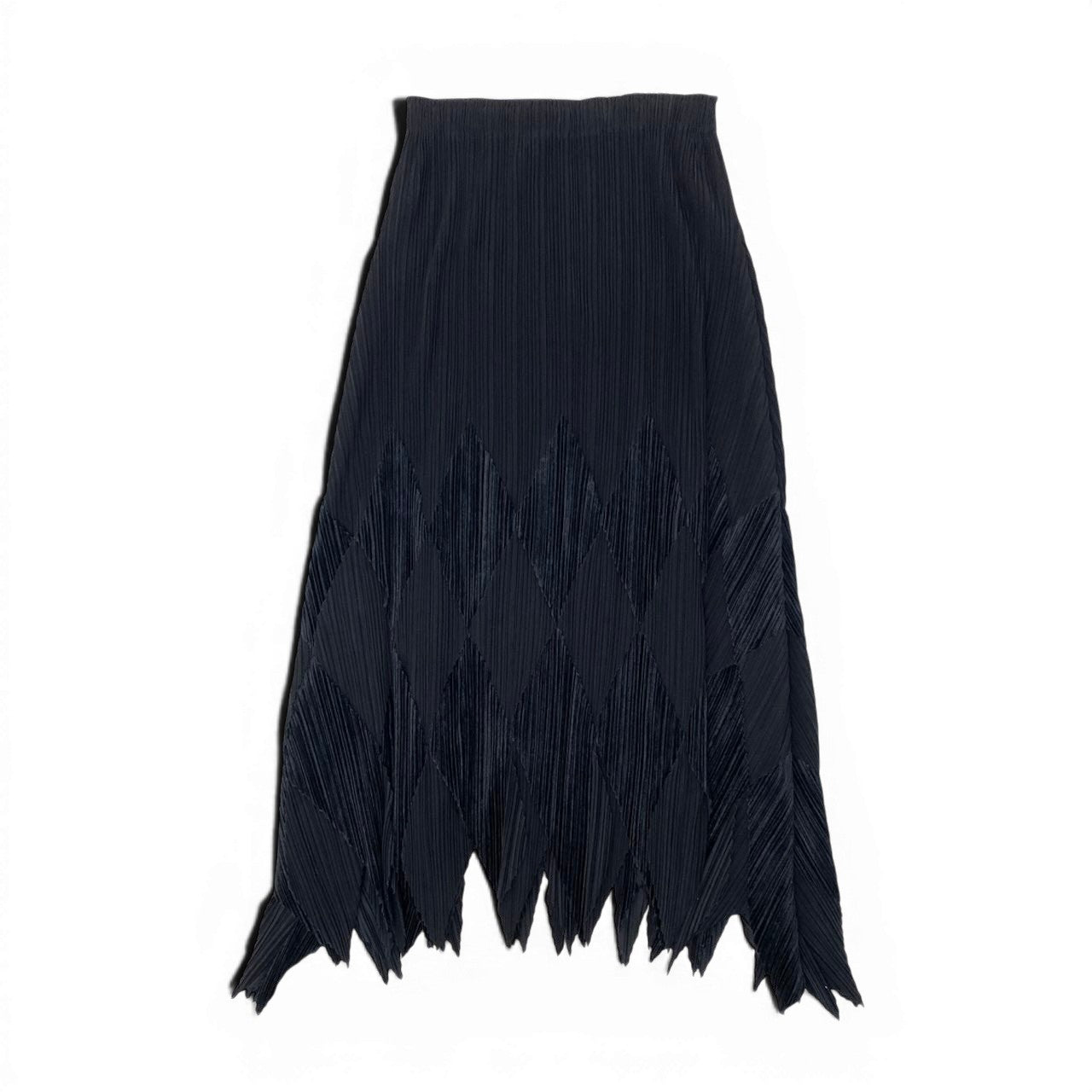 Af9 ISSEY MIYAKE FETE プリーツスカート ダイヤ柄 カットワーク 日本製 IF44FG752 1サイズ ブラック ポリエステル100％ レディース 女性用u02t