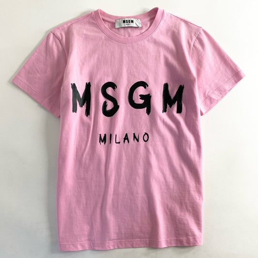 42d4 《美品》 MSGM エムエスジーエム プリントTシャツ S ピンク Tee カットソー MILANO イタリア製