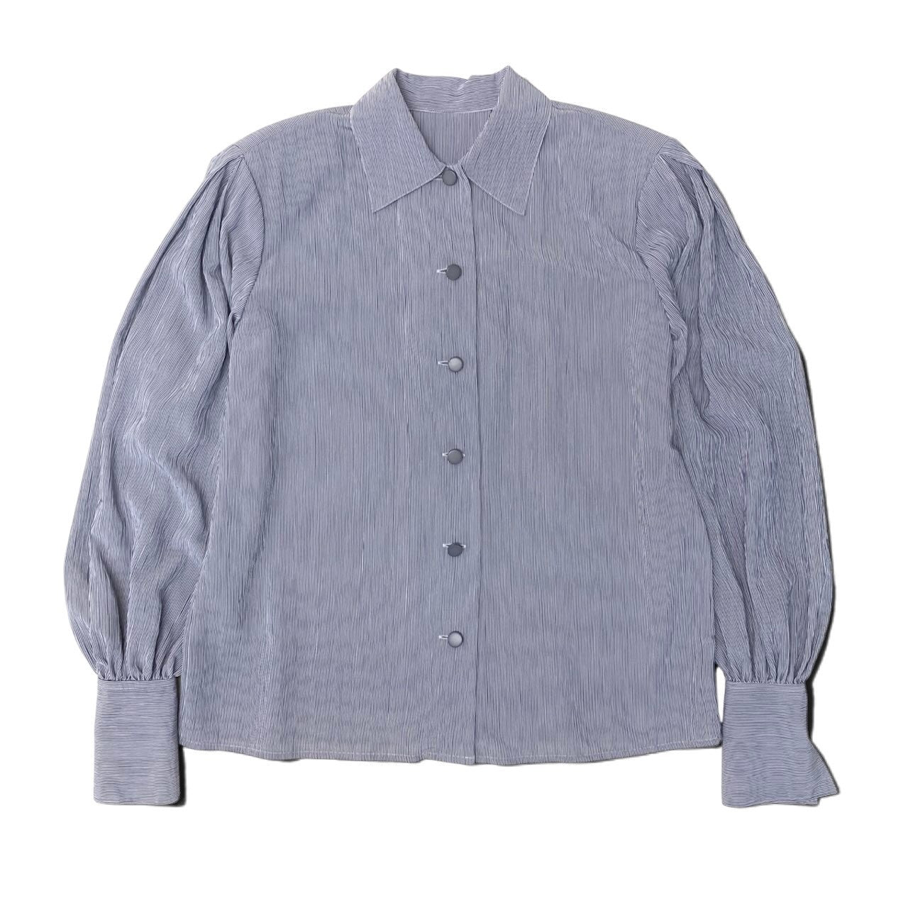 91h9 Christian Dior クリスチャンディオール ロングスリーブシャツ ストライプ柄  サイズM ブルー ホワイト ポリエステル100％ レディースu02t
