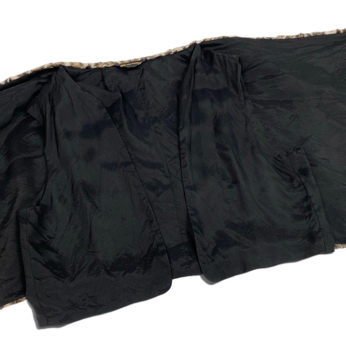 h31 COMME des GARCONS コムデギャルソン 2008年 レオパード エコファー ベスト ブラウン系 レディースu02t