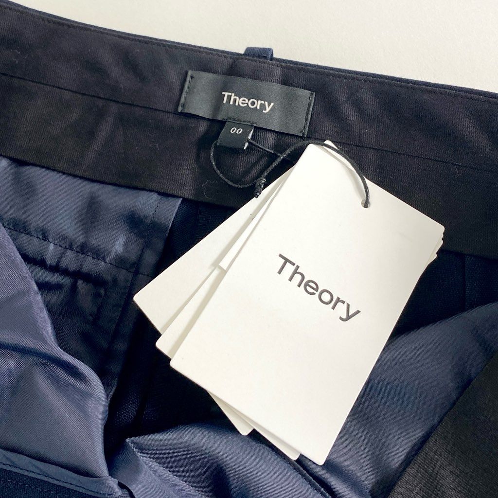 32d5 《未使用》 Theory セオリー 21SS STRETCH CANVAS TREECA 4N ストレッチパンツ 00 ネイビー 日本製 タグ付き