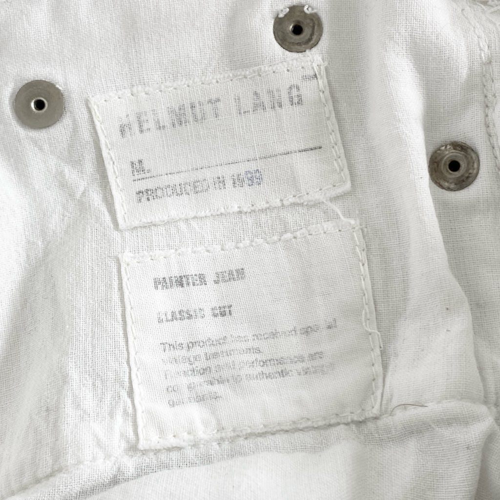 50f19 初期 1999年 本人期 HELMUT LANG ヘルムートラング ペンキ加工 ペンキジーンズ デニムパンツ サイズ28 ホワイト コットン メンズ アーカイブ イタリア製