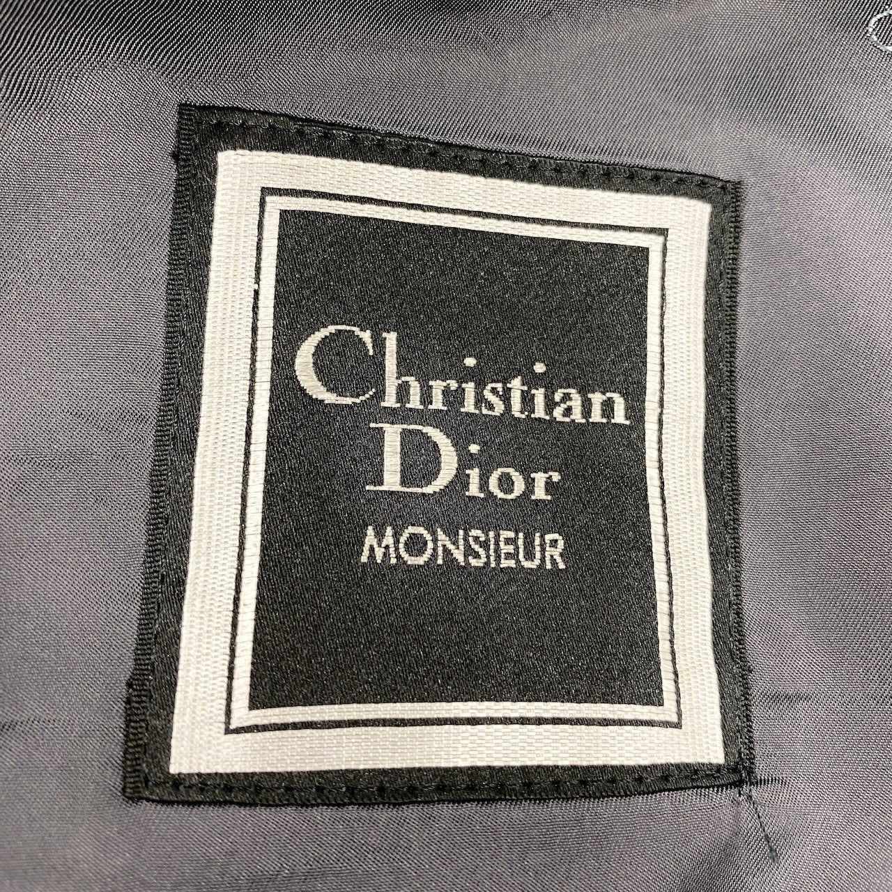 85g5 Christian Dior クリスチャンディオール テーラードジャケット ブレザー チェック柄 裏地CD柄 AB-5 Mサイズ グリーン ウール メンズo07t