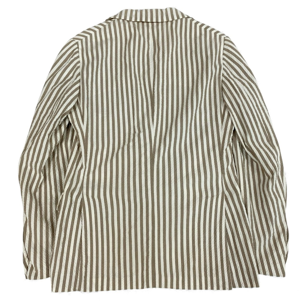 49L9 THE GIGI ザジジ テーラードジャケット サマージャケット シアサッカー 42 ホワイト ブラウン メンズ 紳士服u02t