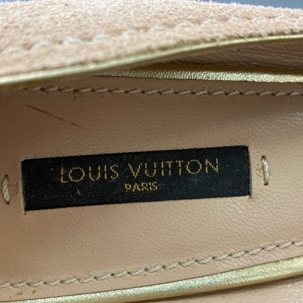 6j11 LOUIS VUITTON ルイヴィトン フラワーモチーフ エンブレム スエードパンプス 37 1/2 バレエピンク スウェードレザー シューズ イタリア製