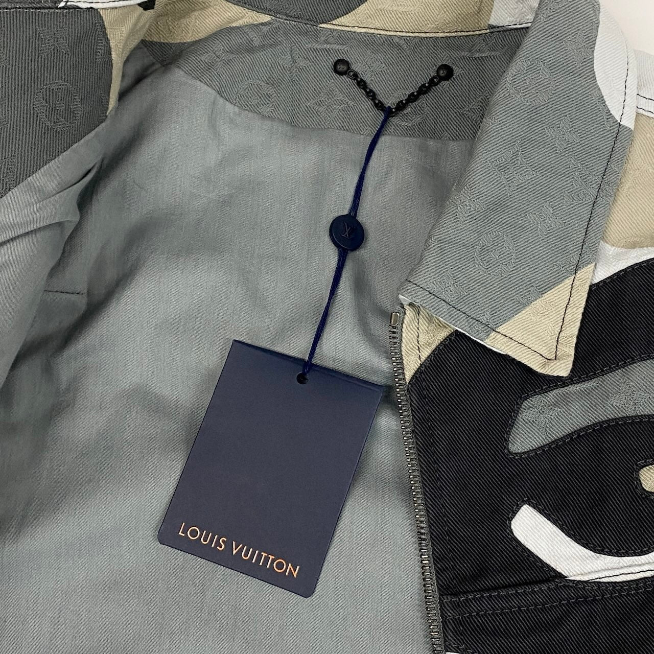 Id2 《美品》 LOUIS VUITTON ルイヴィトン Kid Super メイドトゥオーダー デニムジャケット Made To Order Denim Jacket 52 グレー LV モノグラムt18r