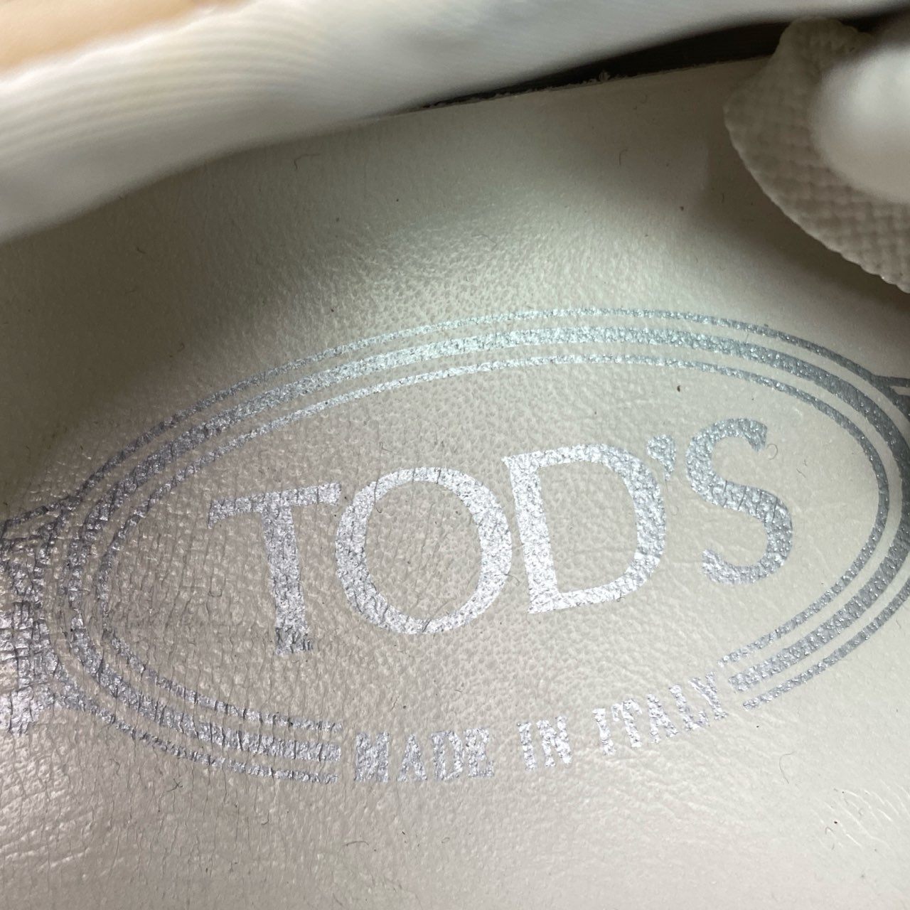 6k5 【イタリア製】TOD'S トッズ レザースニーカー サイズ37 1/2 ベージュ系 レザー ナイロン レディース 女性用 靴 シューズ