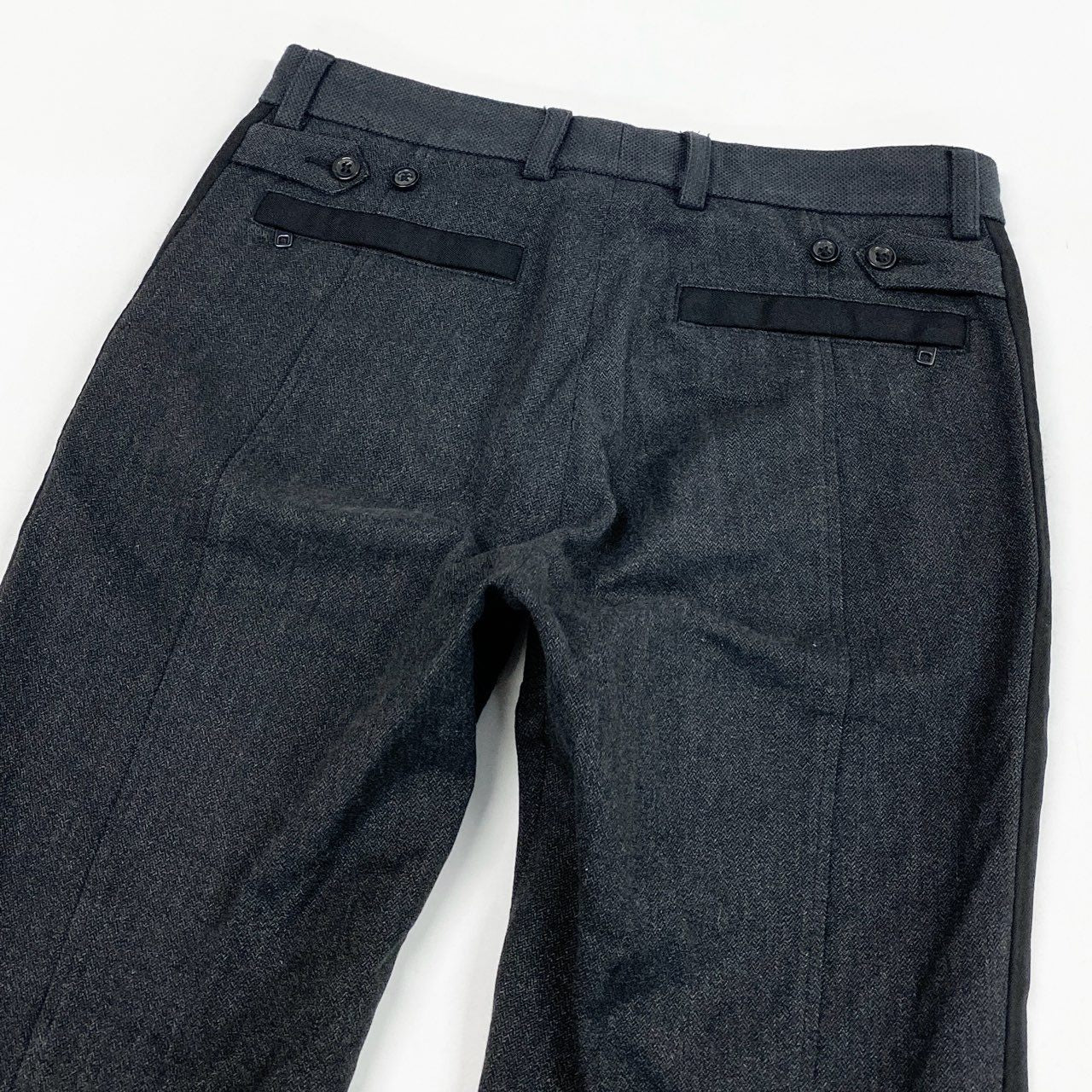 83L22 DOLCE&GABBANA ドルチェアンドガッパーナ イタリア製 パッチワーク ストレッチパンツ テーパード ボトムス メンズ 紳士服 44 ブラック グレーk02i