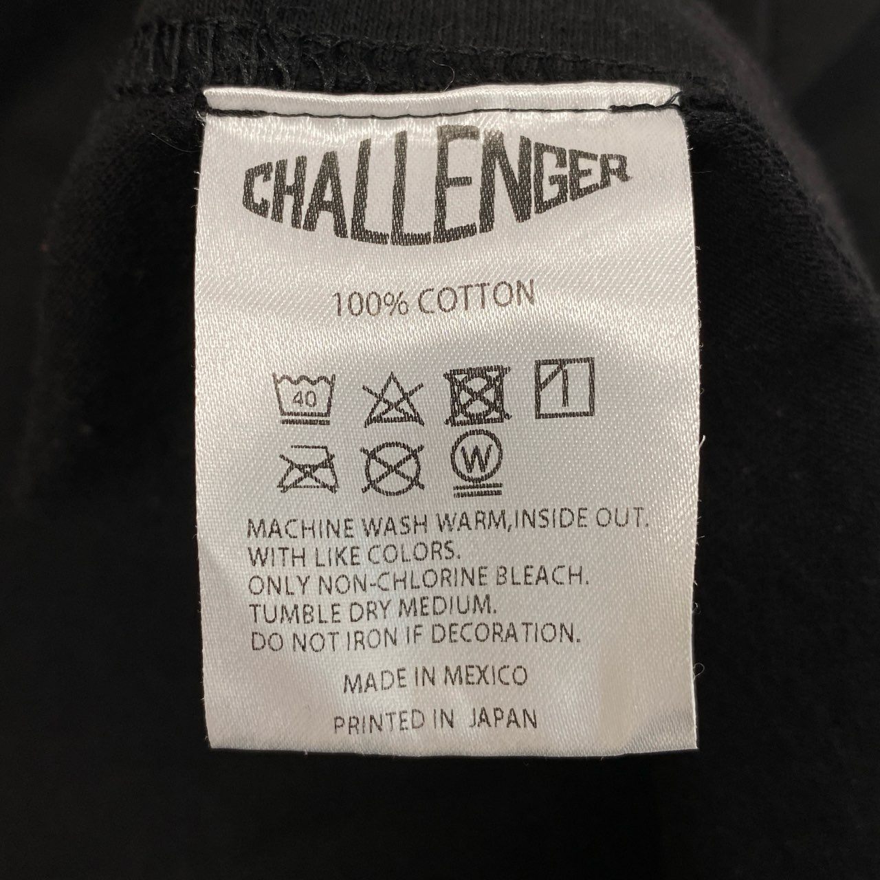 68a24 CHALLENGER チャレンジャー ロングスリーブTシャツ ロゴプリント ZOMBIE SKULL クルーネック M ブラック メンズ 男性用o07t