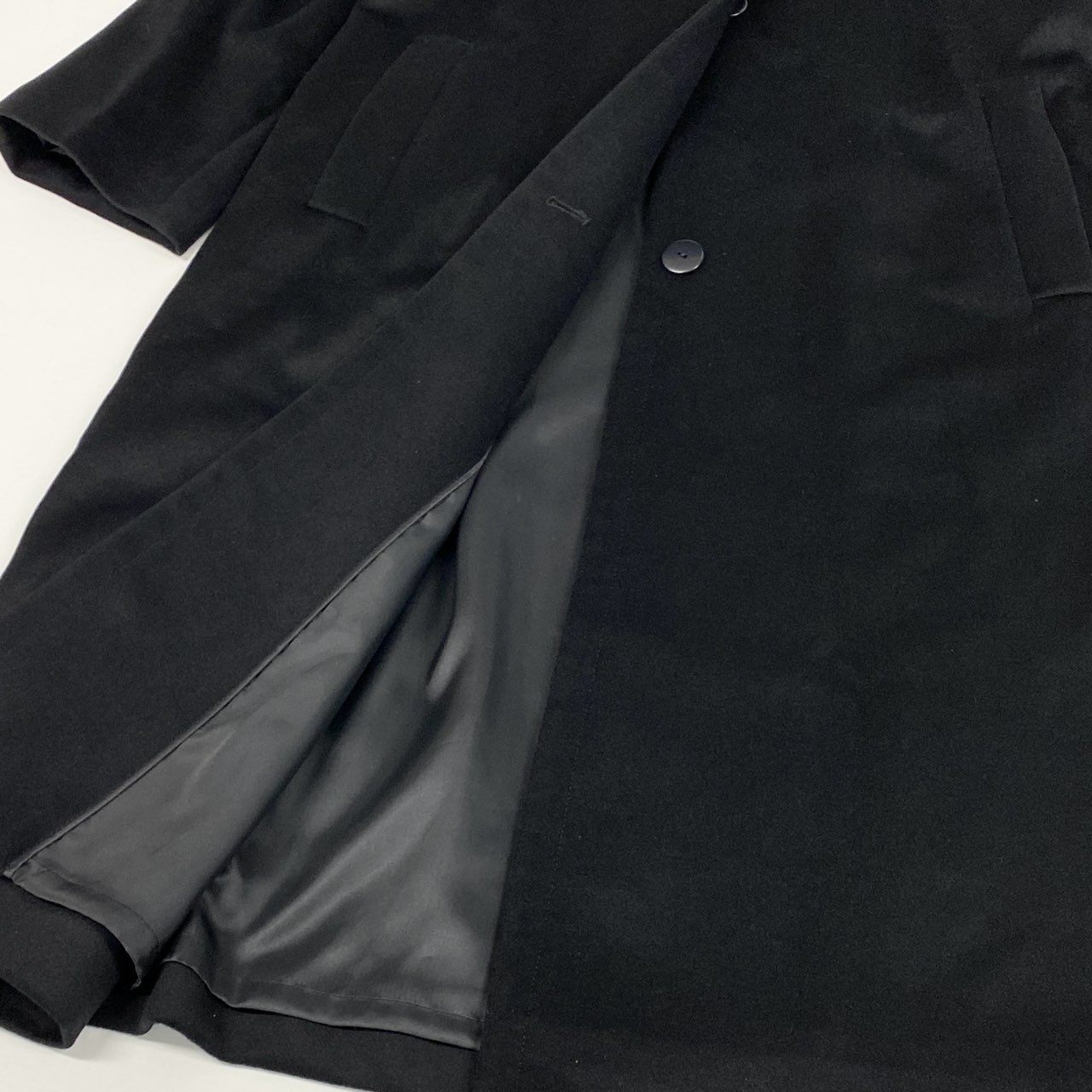 30a9 チンチラファー付き カシミヤロングコート サイズF ブラック 最高級毛皮 Chinchilla Fur Cashmere Coatt18r