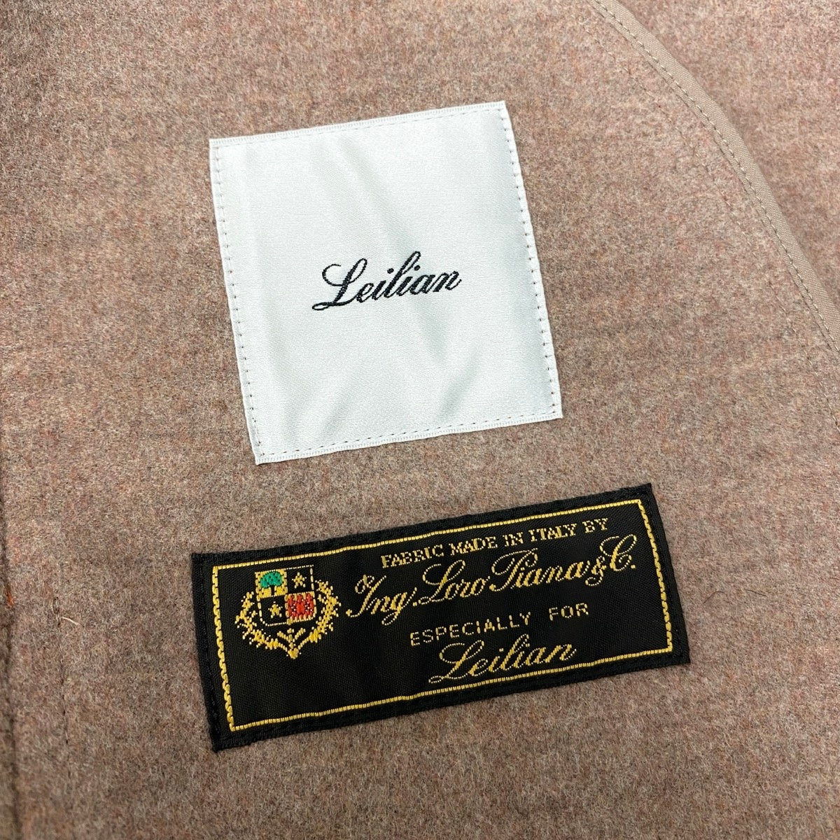 26f16【極美品】Leilian レリアン 今年タグ ロロピアーナ生地 スタンドカラーコート ウールコート アウター 11サイズ オレンジ ウール100％ レディース 女性用u02t