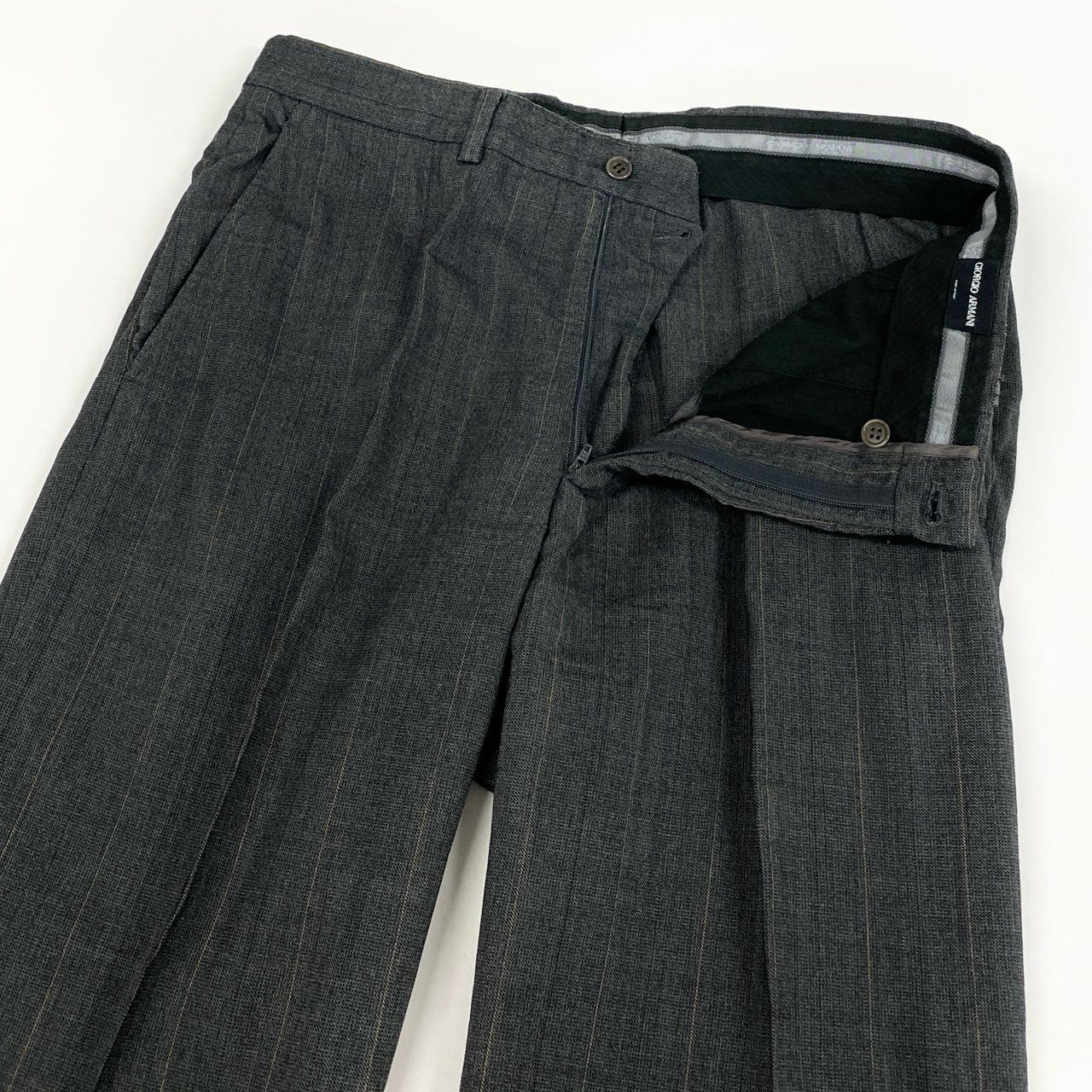 69L17 GIORGIO ARMANI ジョルジオ アルマーニ イタリア製 セットアップ スーツ VINTAGE 大きいサイズ 52 XLサイズ相当 グレー ウール メンズo07t