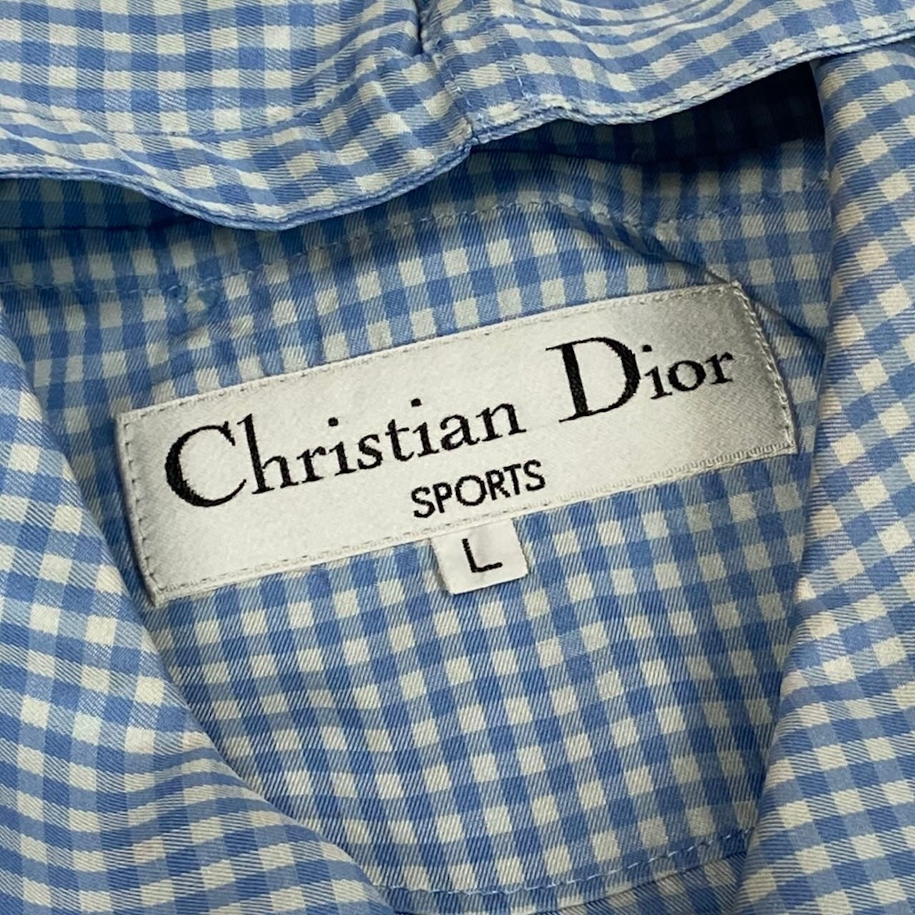 Ic27 Christian Dior クリスチャンディオール フーディージャケット ギンガムチェック フード取り外し可 CDロゴ刺繍 Lサイズ ホワイト ブルー 画像参照 レディース 女性用u02t