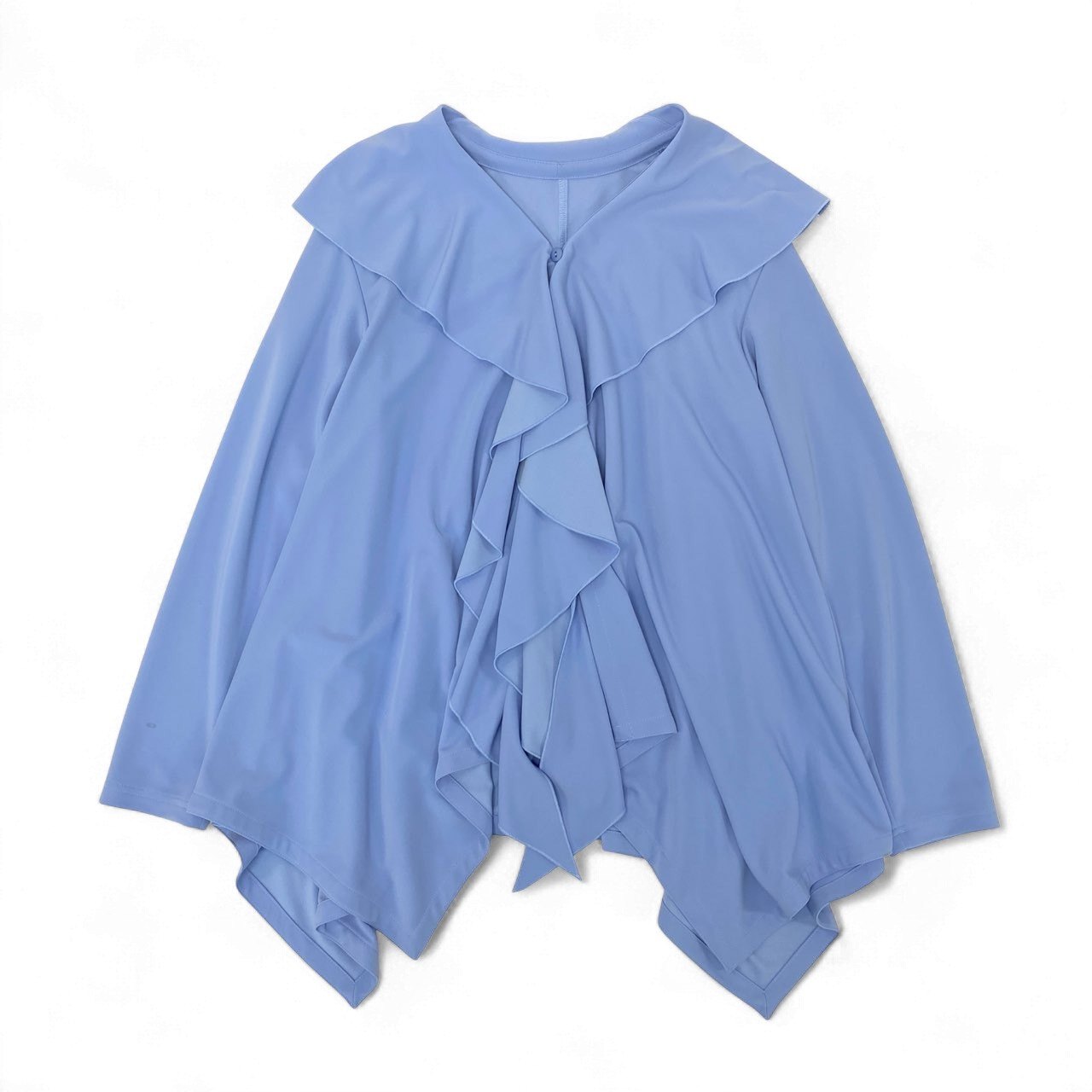 52k23《美品》 TOKUKO 1er VOL トクコプルミエヴォル ロングスリーブジャケット フリル カーディガン チュニック丈 レディース 女性用 9  パープル系u02t