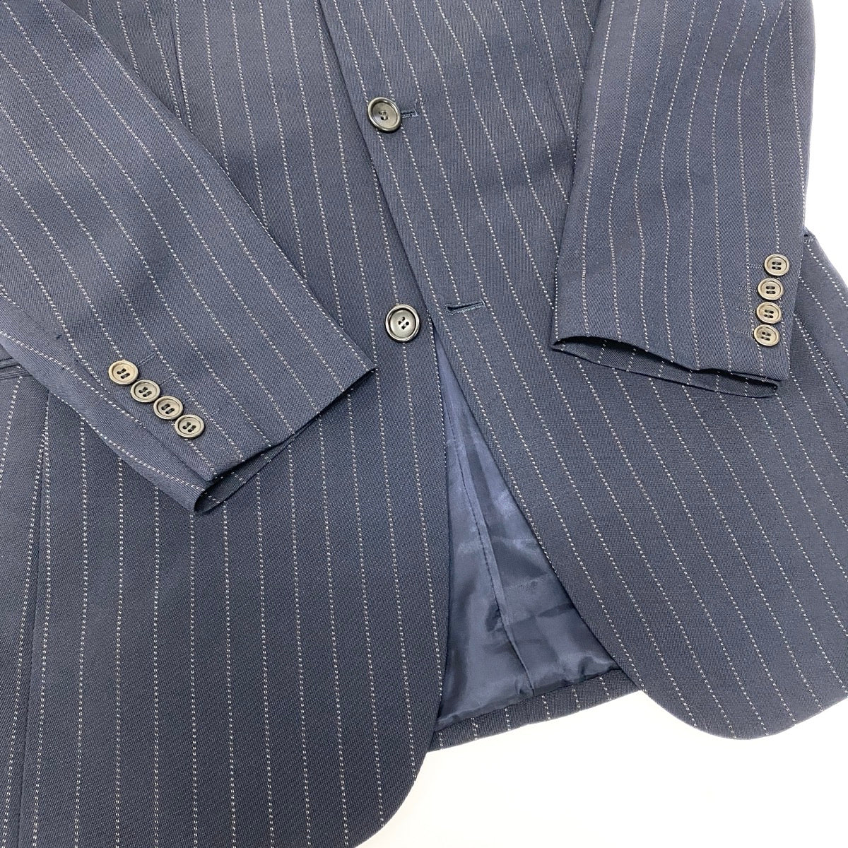 42e13 KENZO ケンゾー スーツセットアップ テーラードジャケット スラックス ストライプ 3412-1026 3サイズ ネイビー メンズ 男性用k02i