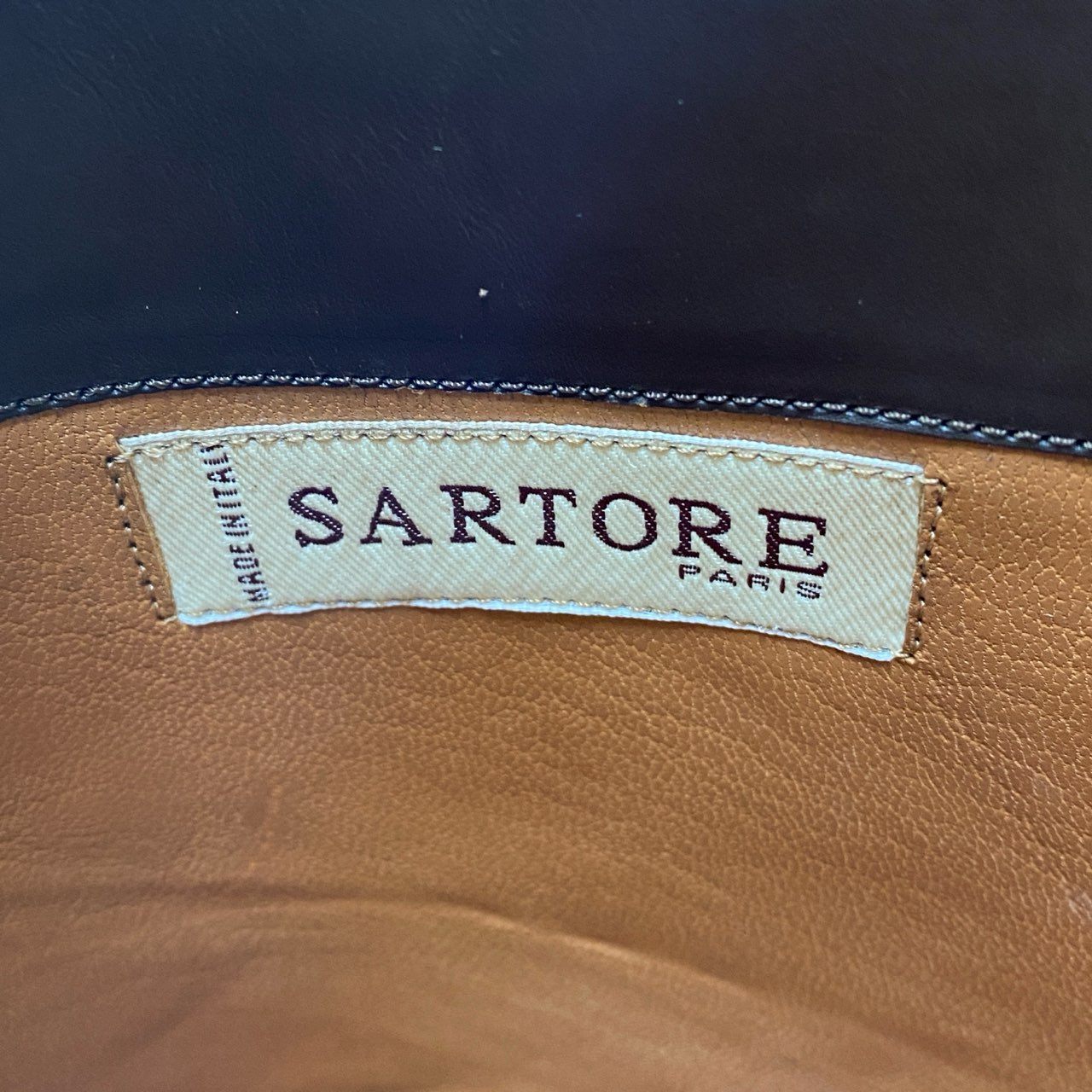 2a23 SARTORE サルトル ラウンドトゥ レザー ロングブーツ ミドルヒール サイドジップ イタリア製 レディース 女性用 サイズ38 ブラウン leatheru02t