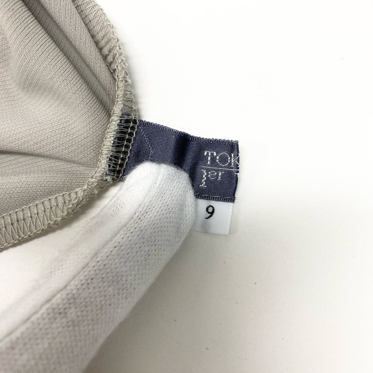 84b27 TOKUKO 1er VOL トクコプルミエヴォル ロングスリーブワンピース 膝丈 アニマルプリント 伸縮ストレッチ バックジップ レディース 女性服 サイズ9 ベージュu02t