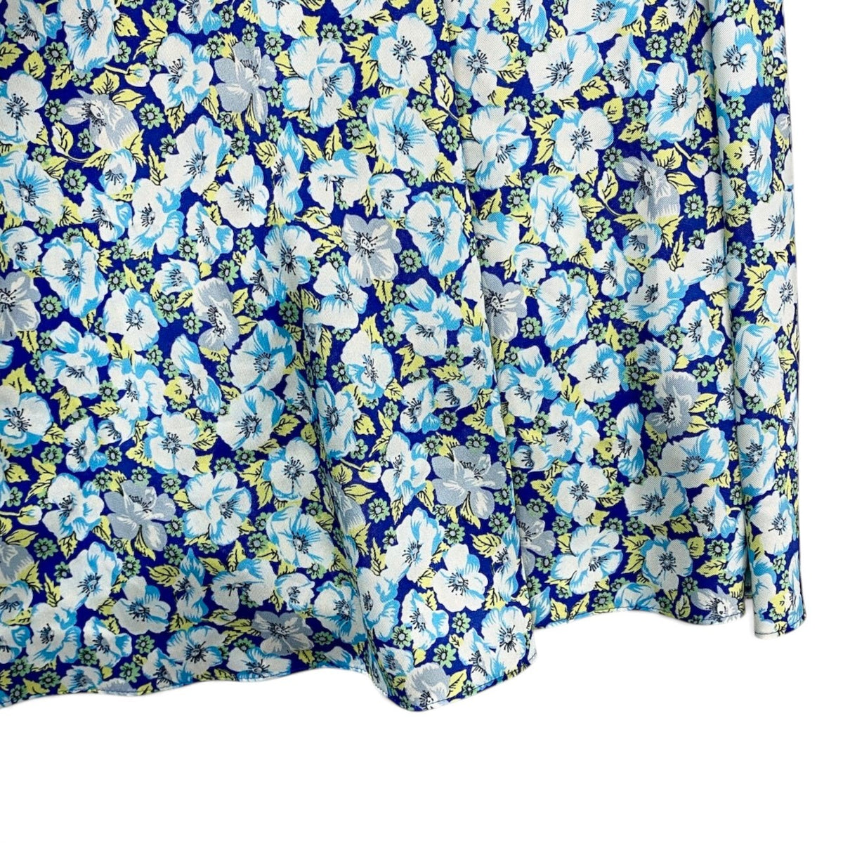 67i14 【極美品】STRASBURGO ストラスブルゴ チュニックワンピース ボウタイブラウス 花柄 38サイズ ブルー系 ポリエステル100％ レディース 女性用u02t