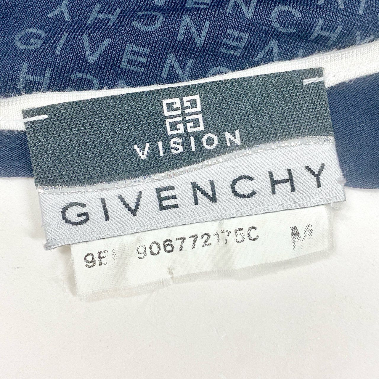 31c16 GIVENCHY ジバンシー 半袖Tシャツ カットソー ブランドロゴ パイピング ストレッチ トップス Mサイズ ネイビー ホワイト レディース 女性用o07t